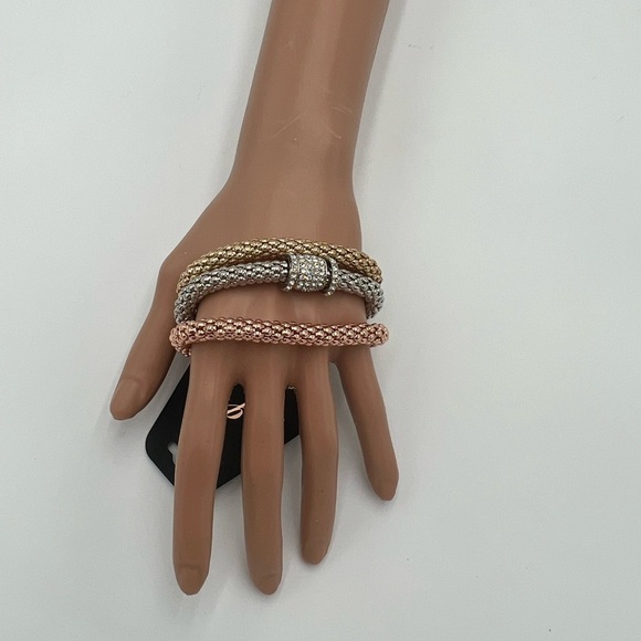 Multilayer Bracelets - 3PCS Gold/Silver/Rose Gold Corn Chain Bracelet for Women - Picture 3 of 6